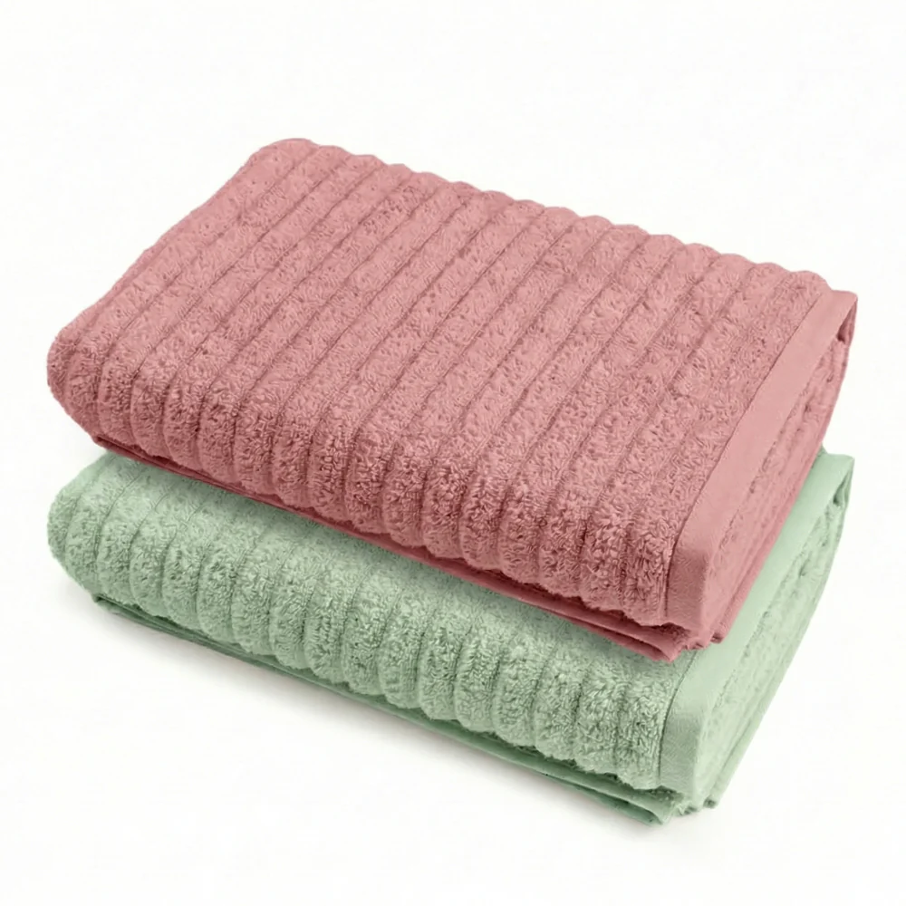 100% Cotton Allure Zero Twist Bath Towe- Pack Of 2 (Sage Green, Dusty Rose) - Image 5