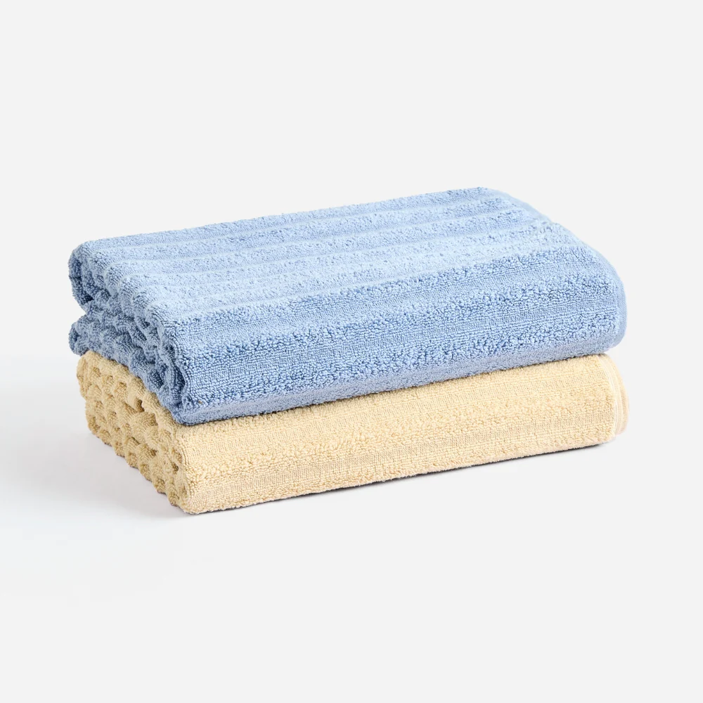 100% Cotton Allure Zero Twist Bath Towel- Pack Of 2 - (Beige, Dusty Blue) - Image 11