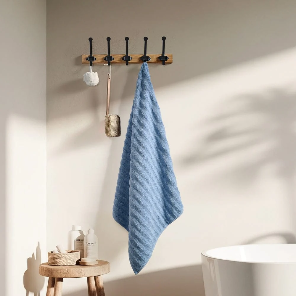 100% Cotton Allure Zero Twist Bath Towel- Pack Of 2 - (Beige, Dusty Blue) - Image 4