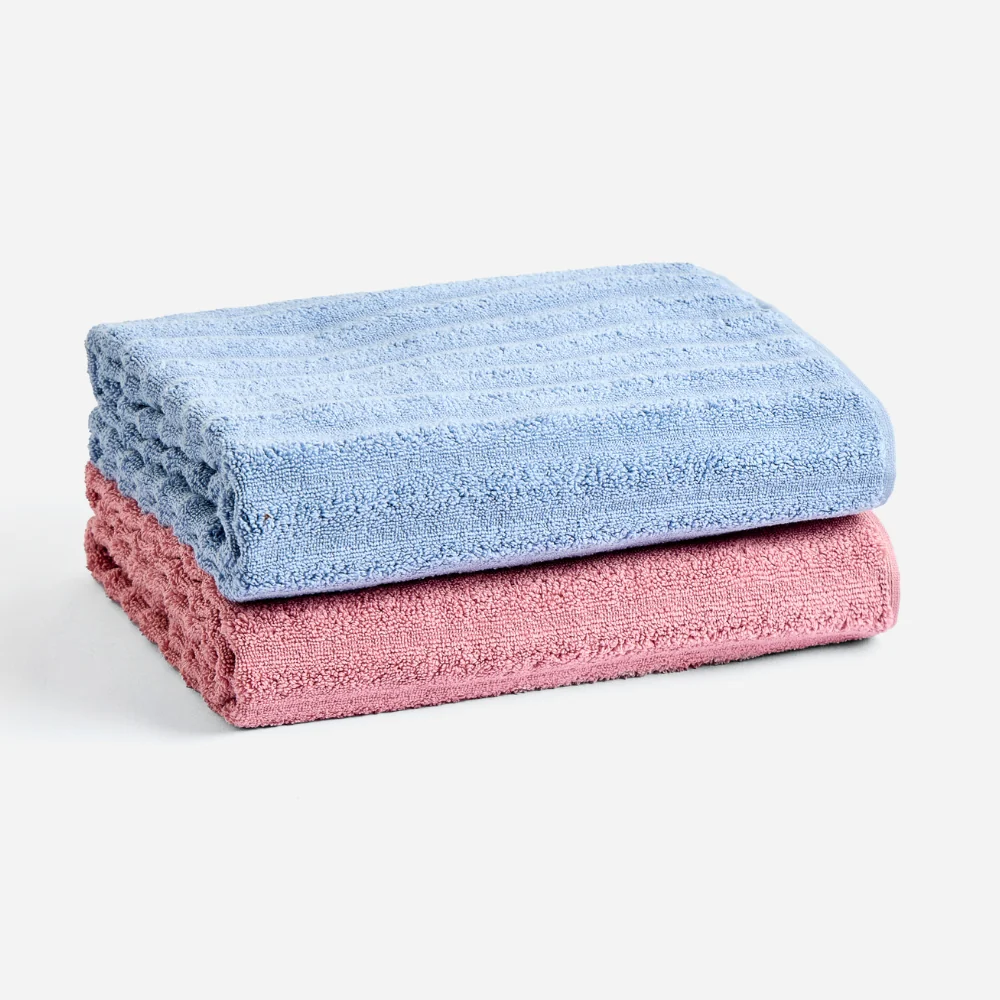 100% Cotton Allure Zero Twist Bath Towel- Pack Of 2 (Dusty Blue, Dusty Rose) - Image 11