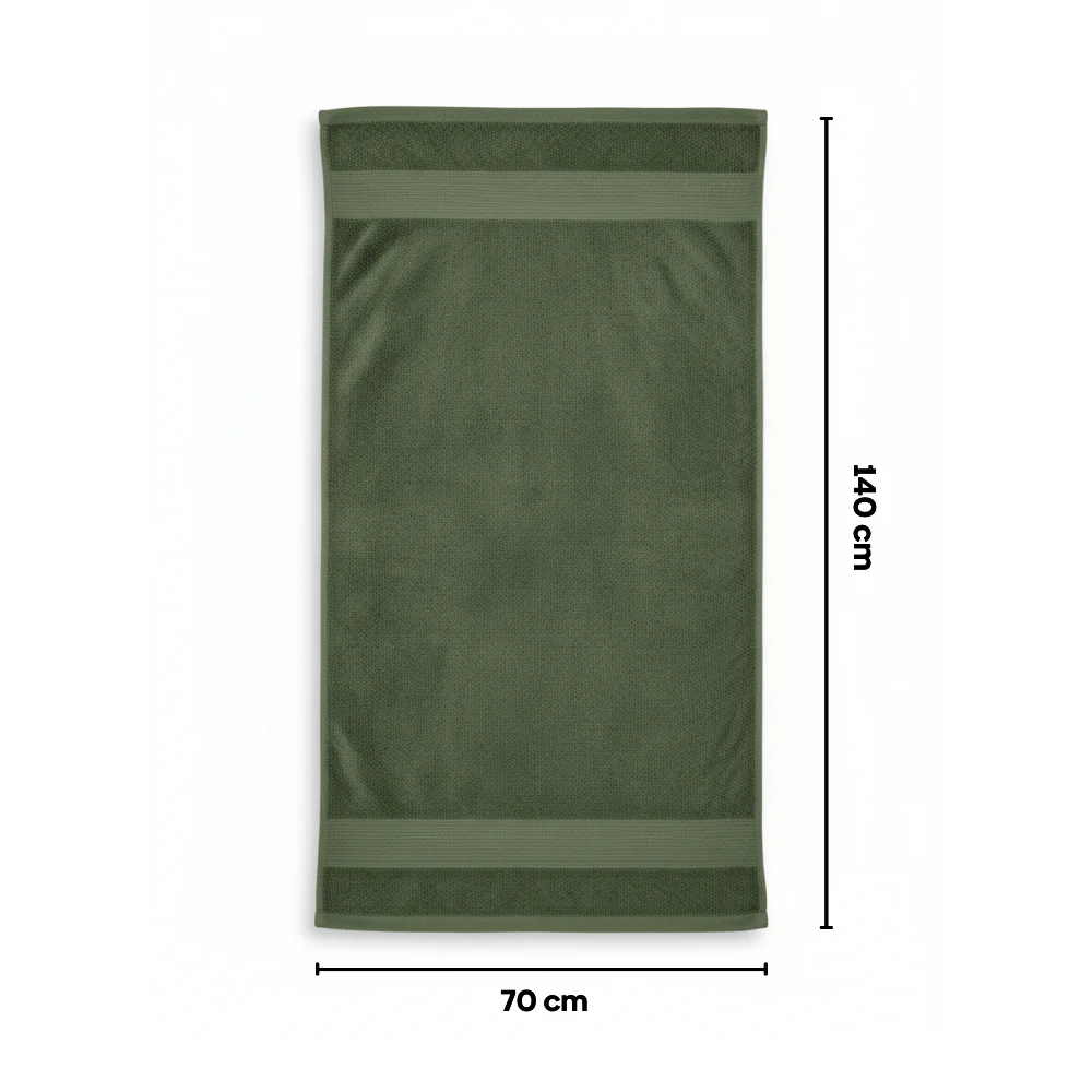 100% Cotton Bath Towel, Olive - Image 5