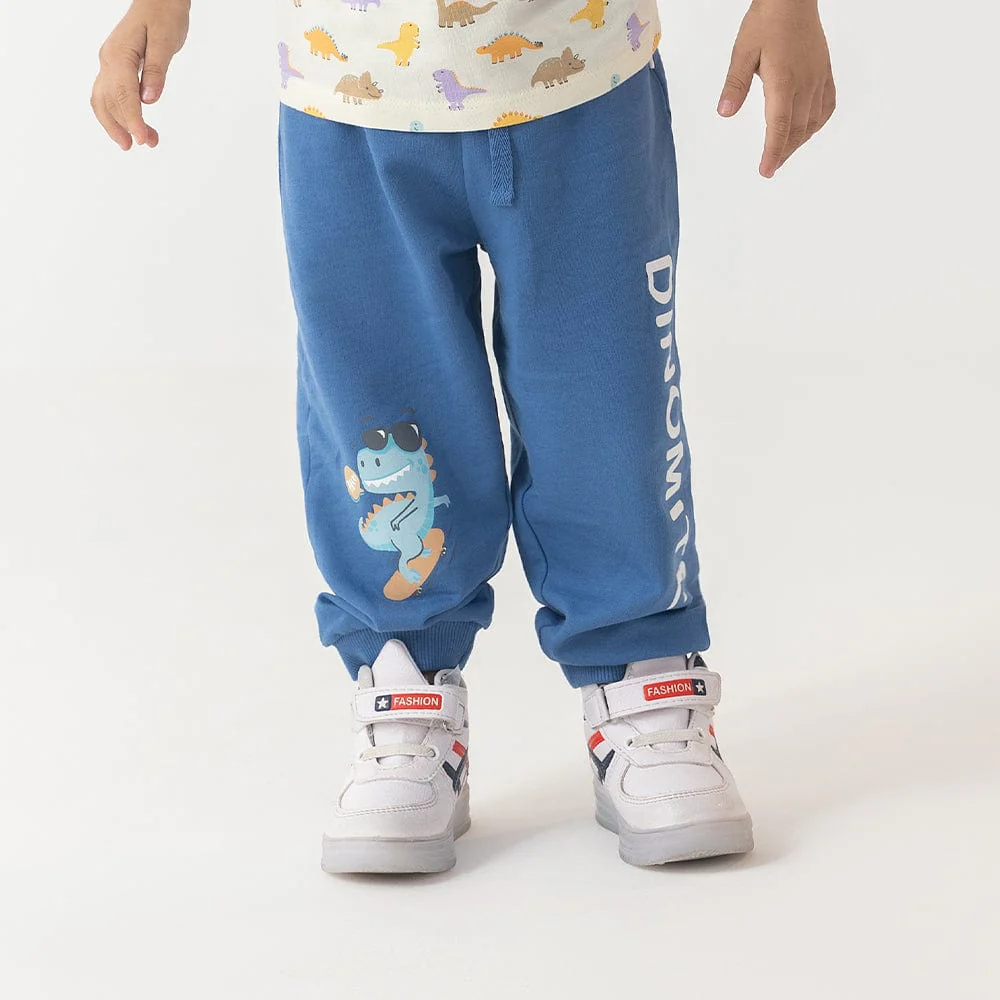 100% Cotton Half Sleeve Boy Lounge Sets, Blue-White - Image 4