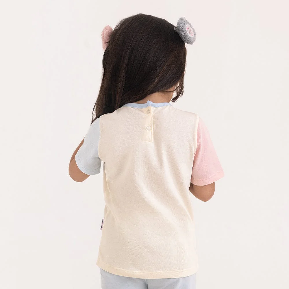 100% Cotton Half Sleeve Girl T-Shirt, White - Image 3