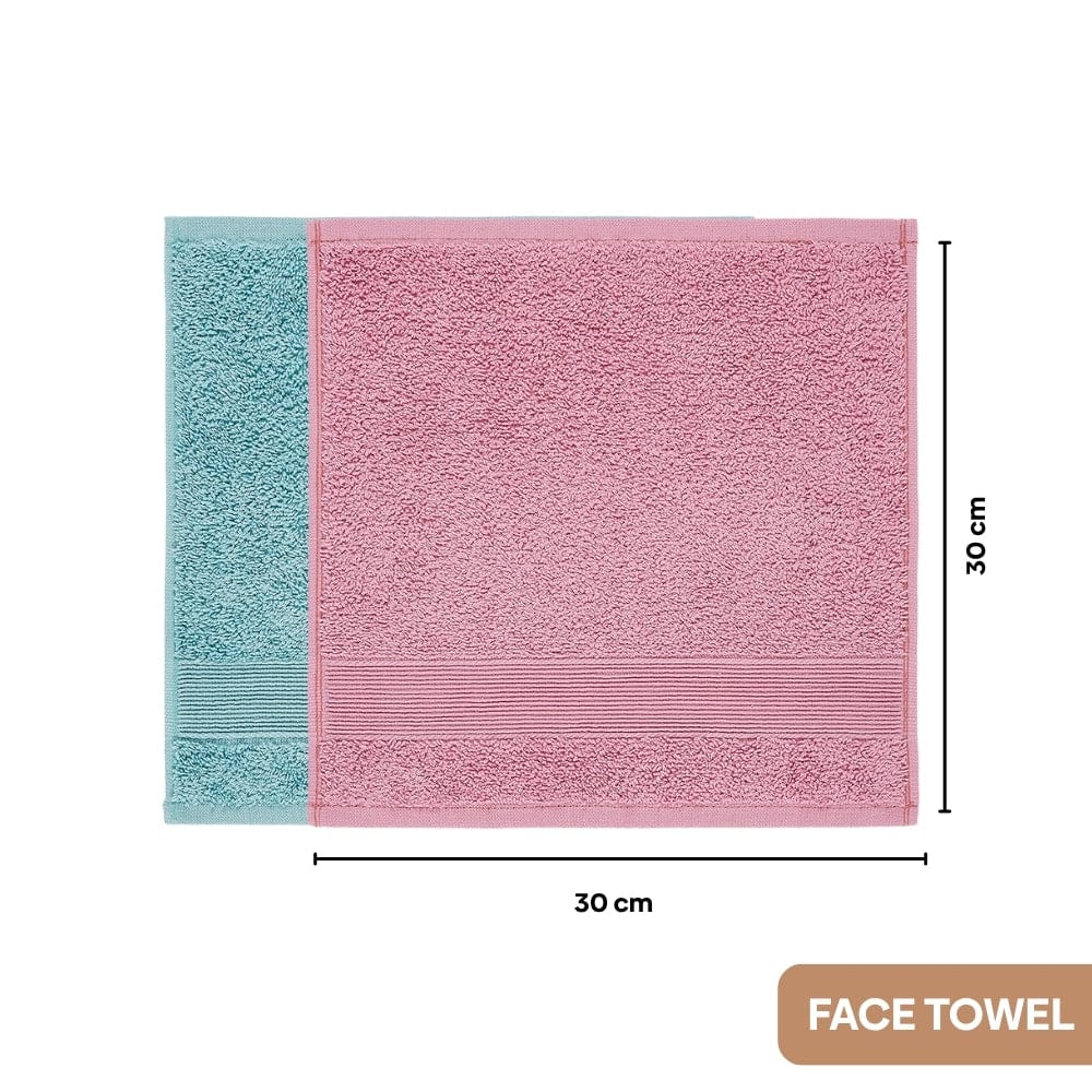 100% Cotton Harmony Combed Bath Set- Pack Of 6  (Cameo Pink, Coastal Blue) - Image 4