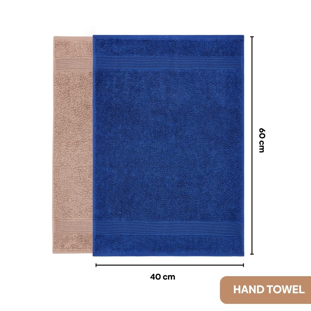 100% Cotton Harmony Combed Bath Set- Pack Of 6 (Cobalt, Almond) - Image 5