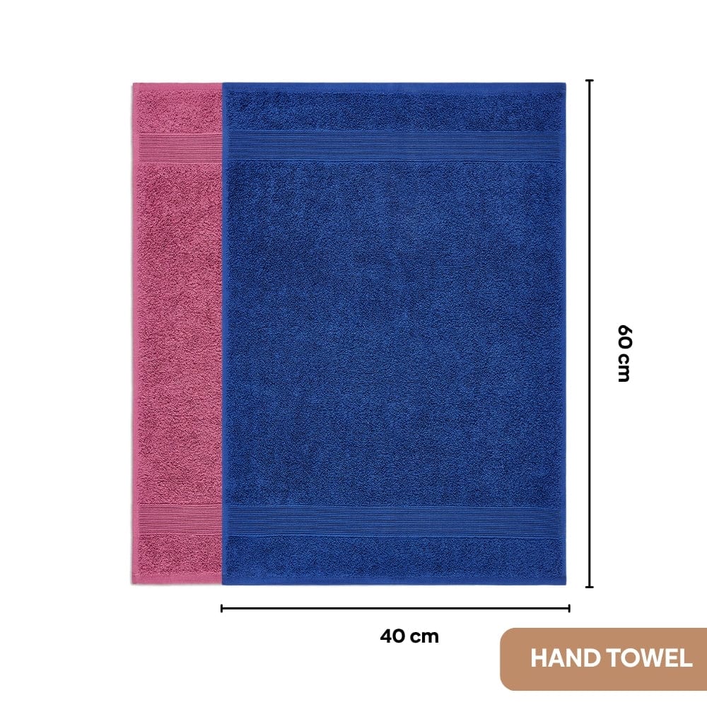 100% Cotton Harmony Combed Bath Set - Pack Of 6 (Cobalt, Mulberry) - Image 4