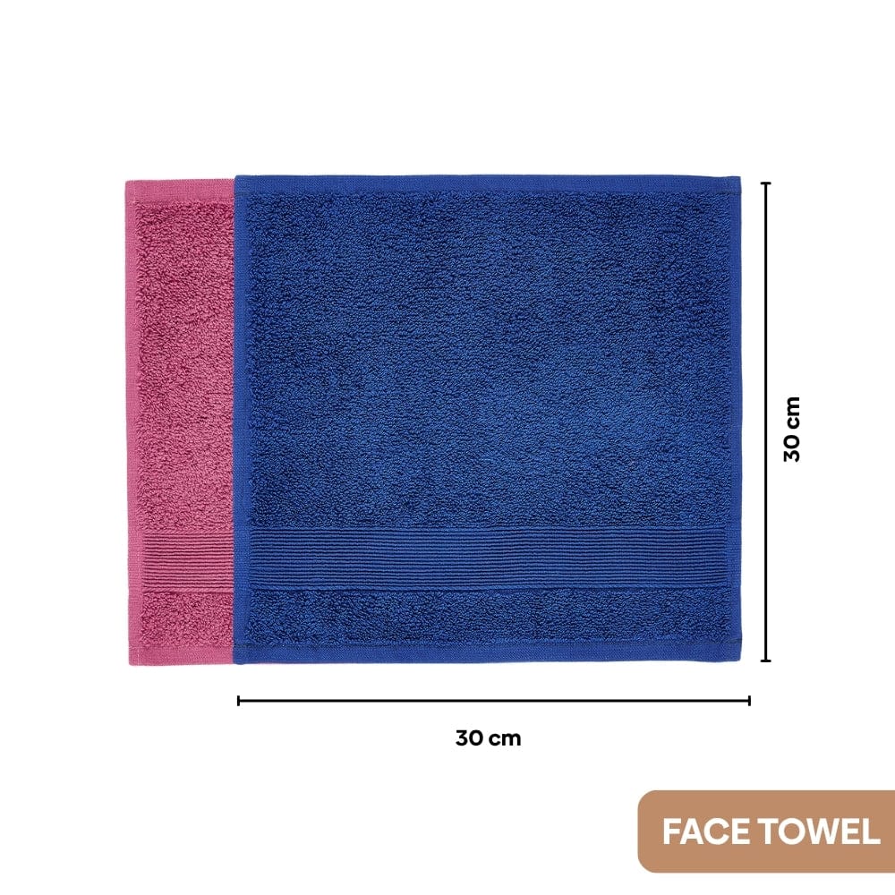 100% Cotton Harmony Combed Bath Set - Pack Of 6 (Cobalt, Mulberry) - Image 5