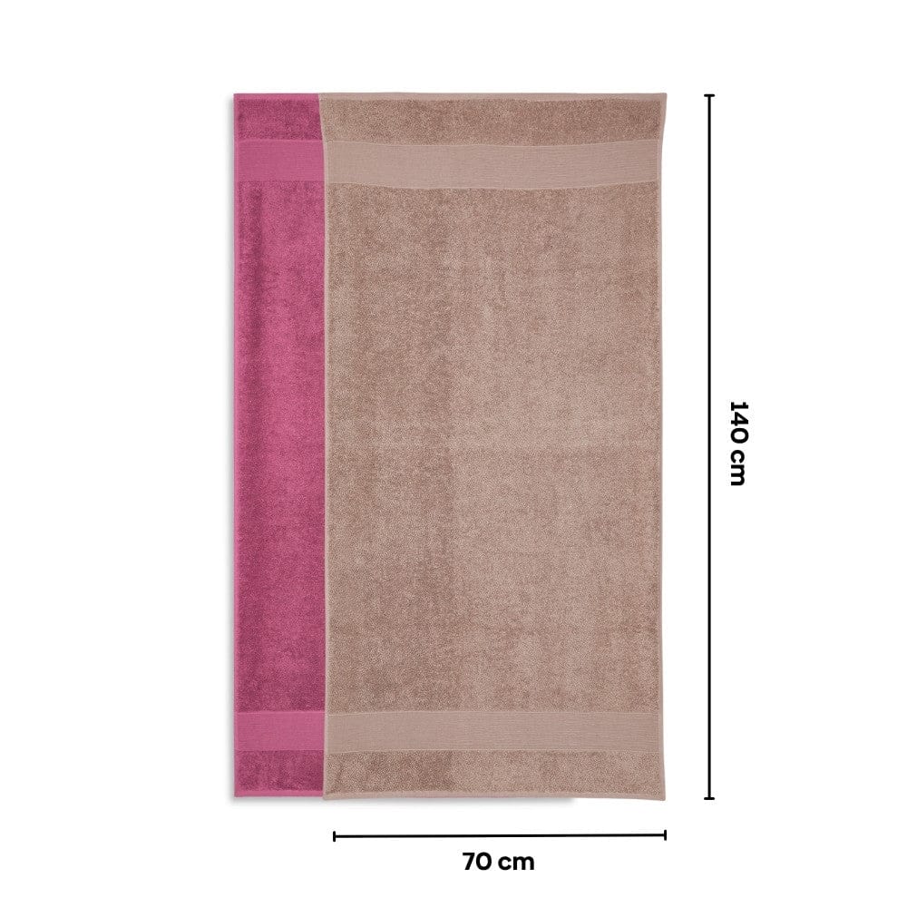 100% Cotton Harmony Combed Bath Towel- Pack Of 2  (Almond, Mulberry) - Image 4