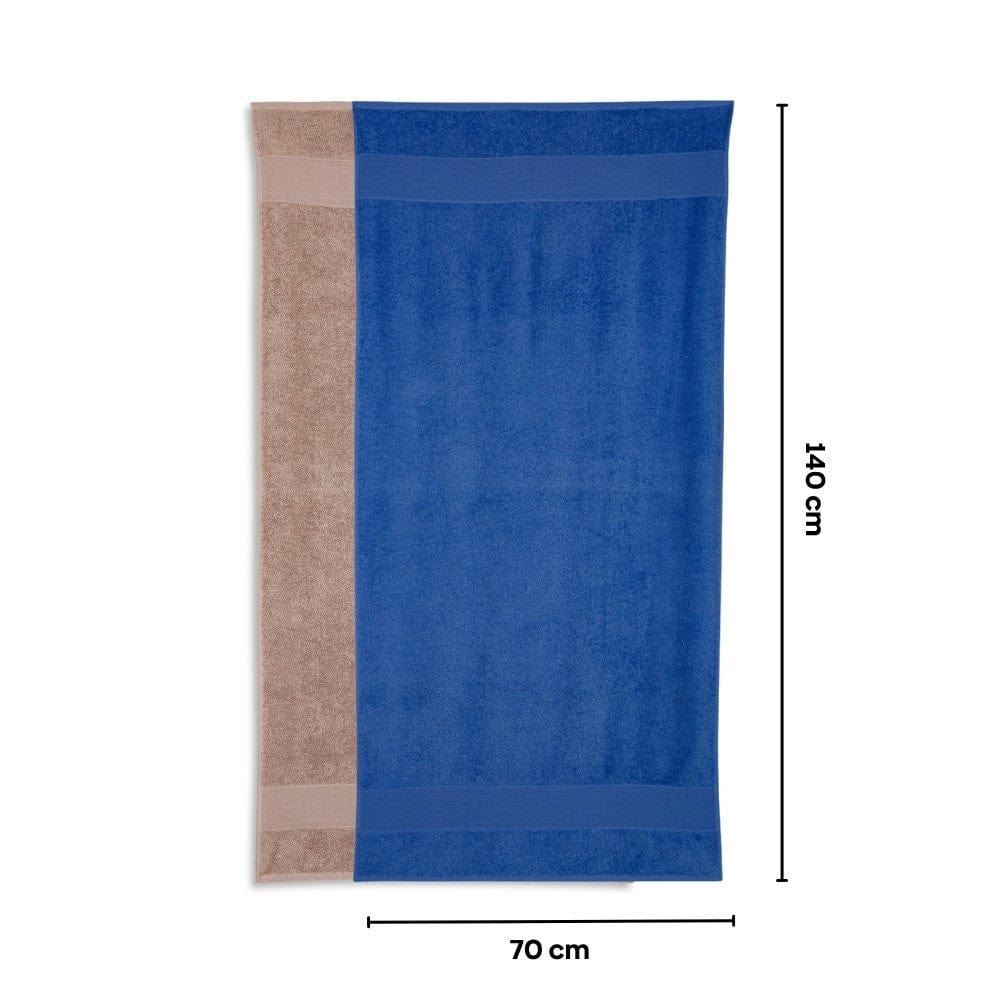100% Cotton Harmony Combed Bath Towel- Pack Of 2 (Cobalt, Almond) - Image 3