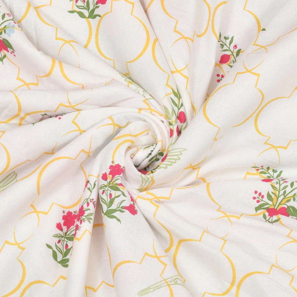 The Ruby Tree  Reversible AC Blanket - Yellow & Red - Image 5