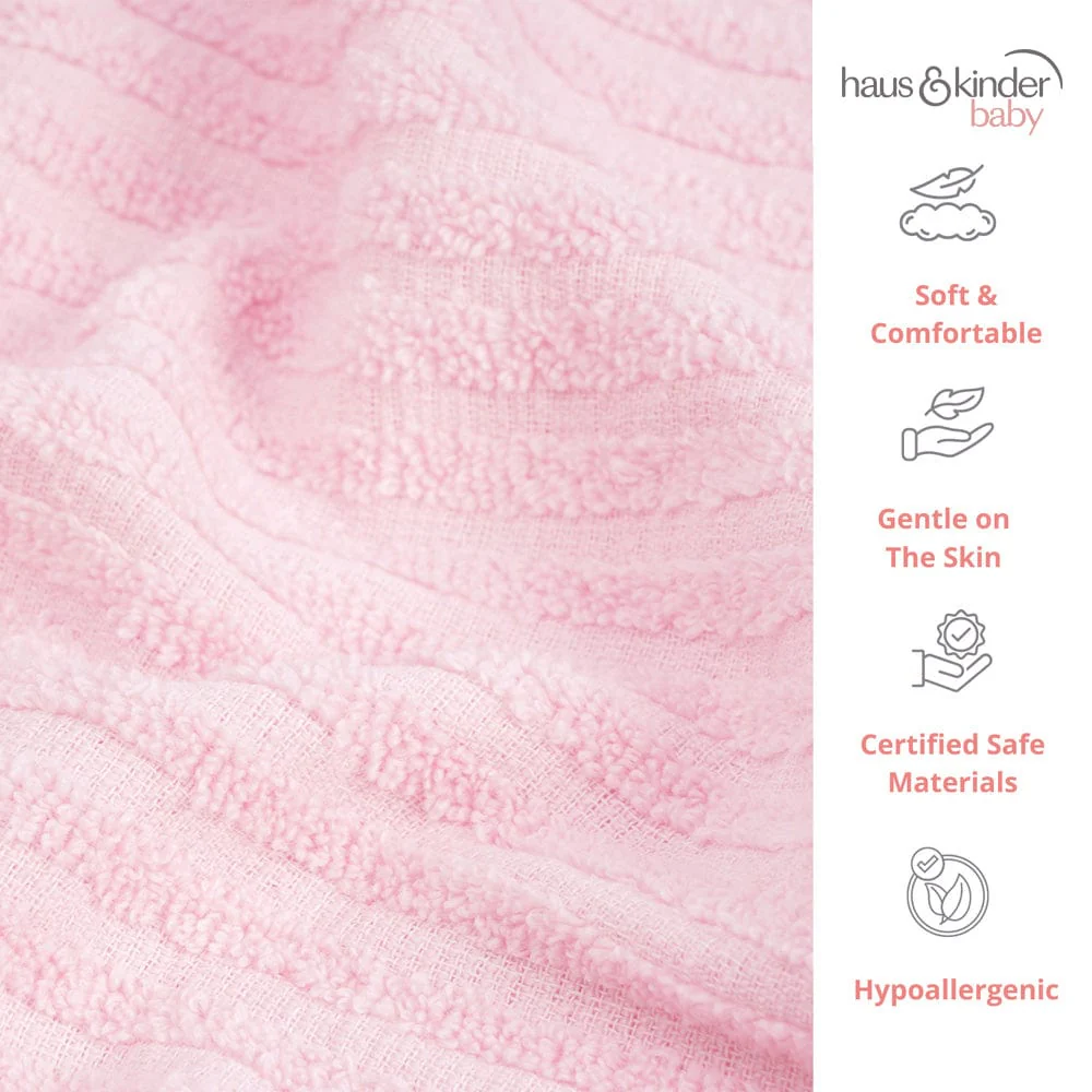Kids Bath Towel - Pink & Grey - Image 4
