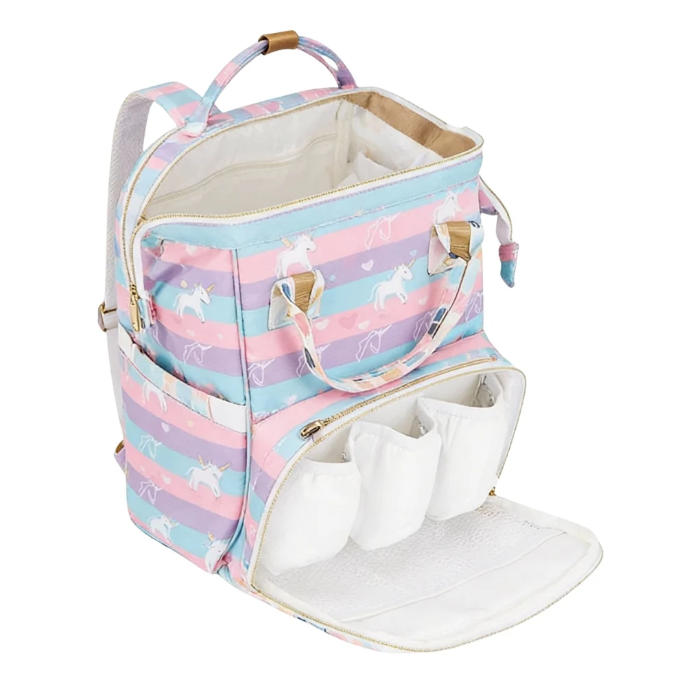 Art on Canvas - Chic Diaper Bag Backpack for New Moms, Unicorn - Image 7