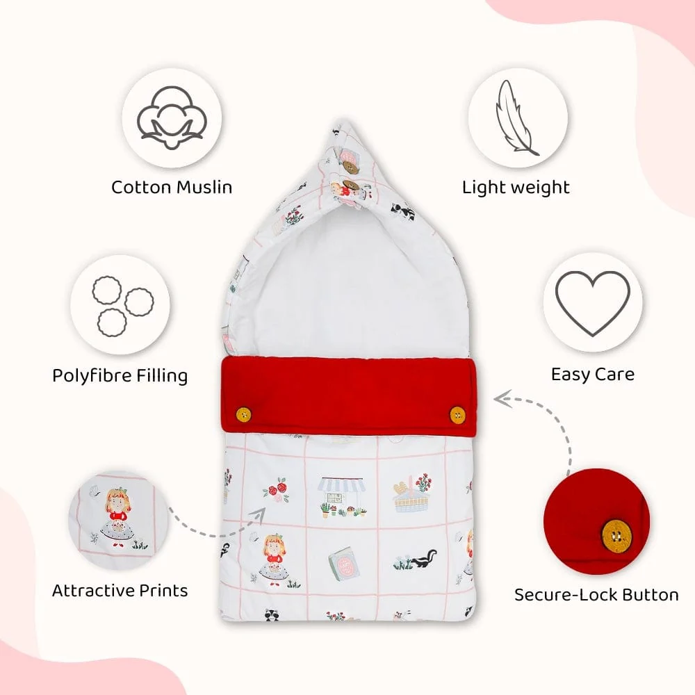 Cotton Carrier Nest cum Sleeping Bag, Scarlet on Adventure - Image 3