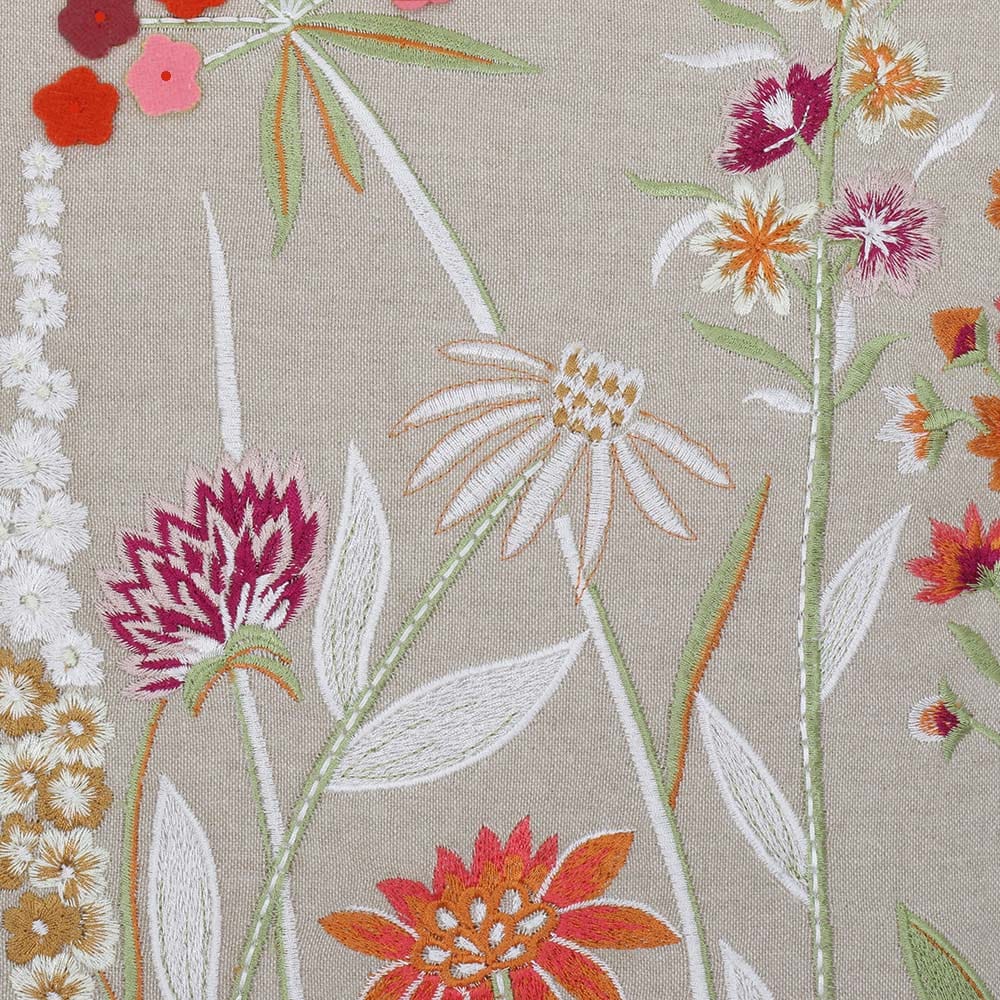 Embroidered Decorative Cushion Cover, Felt Floral - Image 3
