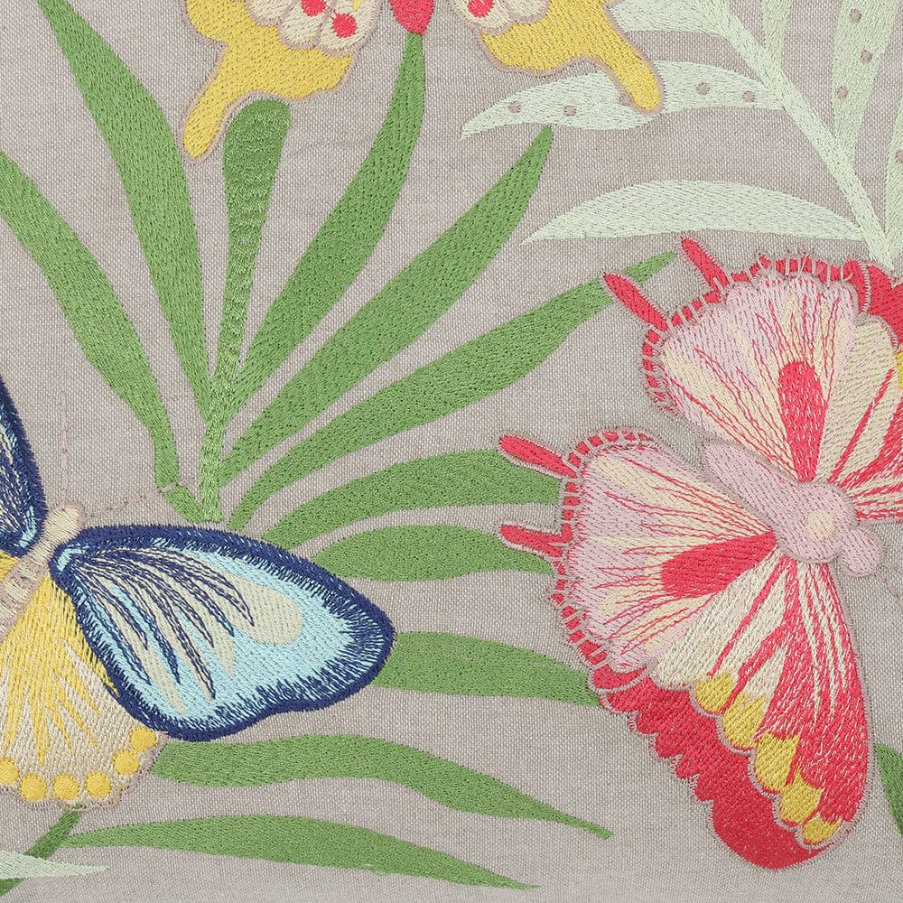 Embroidered Decorative Cushion Cover, Floral Butterfly - Image 3