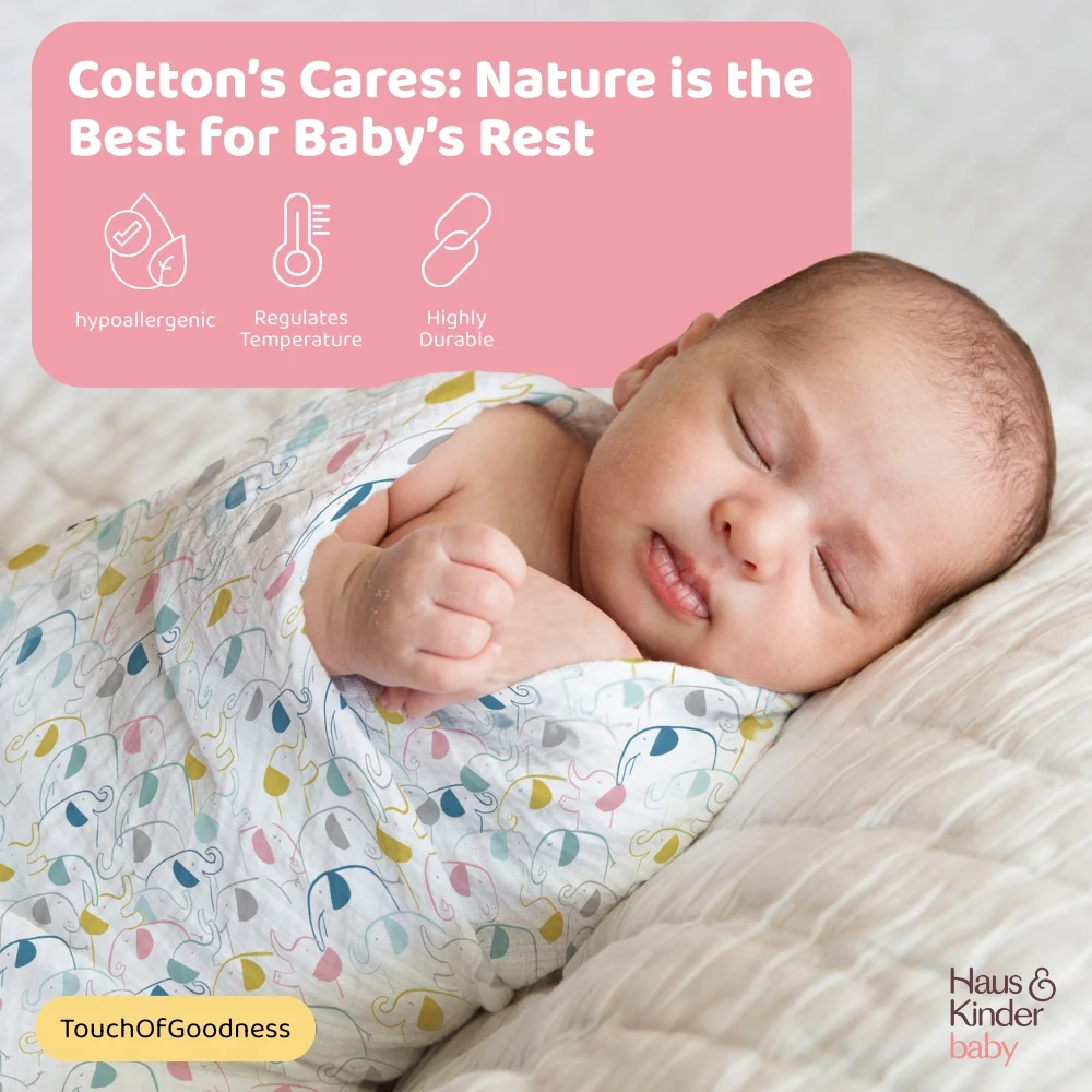 Jungle Collection 100% Cotton Soft Muslin Swaddles Wrap for Newborn Baby - Pack of 3, Multicolor - Image 3