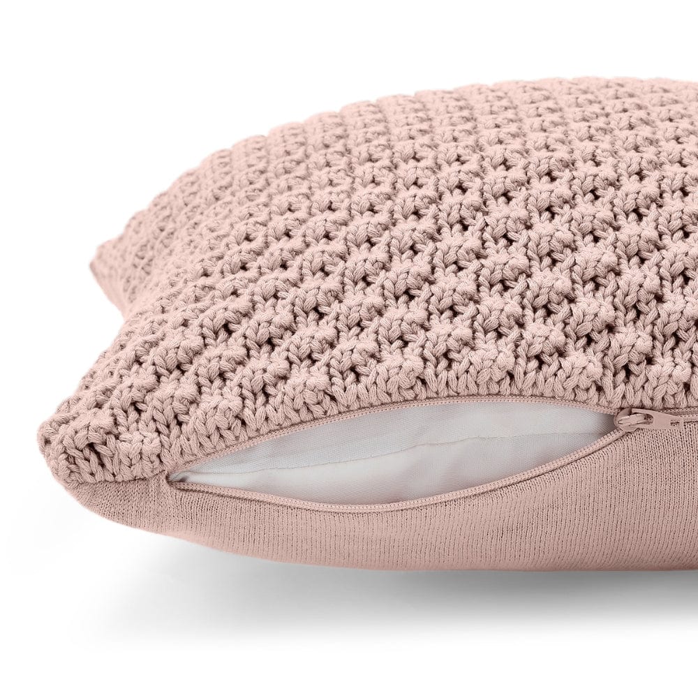 Knitted Decorative Bubble knit Cushion Cover, Cameo Pink - Image 6