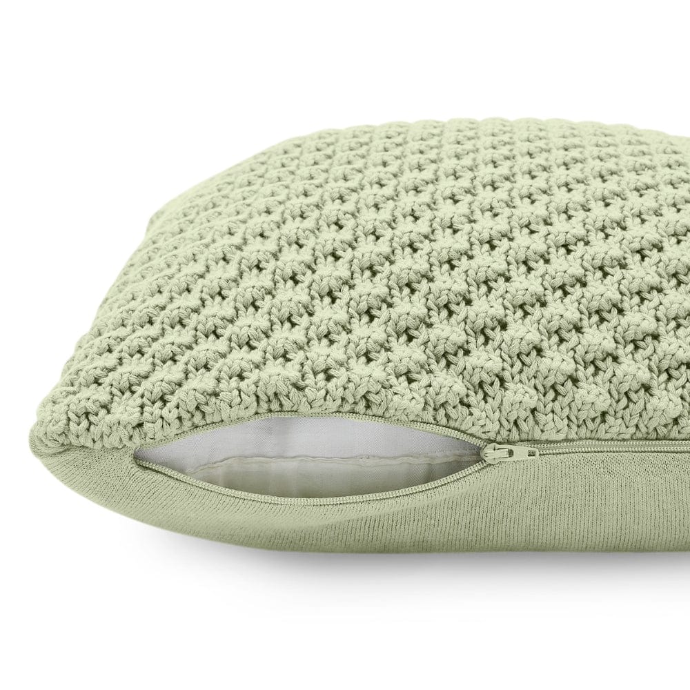 Knitted Decorative Bubble knit Cushion Cover, Desert Sage - Image 6