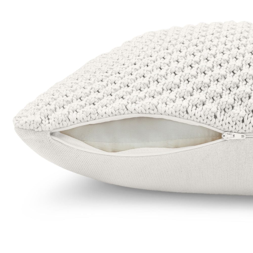 Knitted Decorative Bubble knit Cushion Cover, Ivory - Image 6