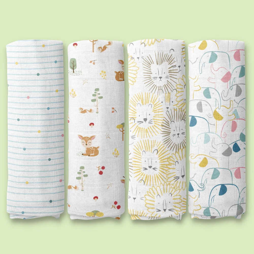 Muslin Swaddles Pack of 4 - Image 3