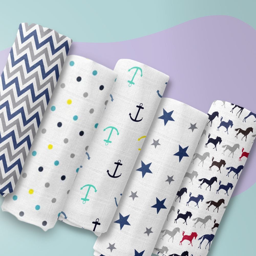 Muslin Swaddles Pack of 5 - Image 6