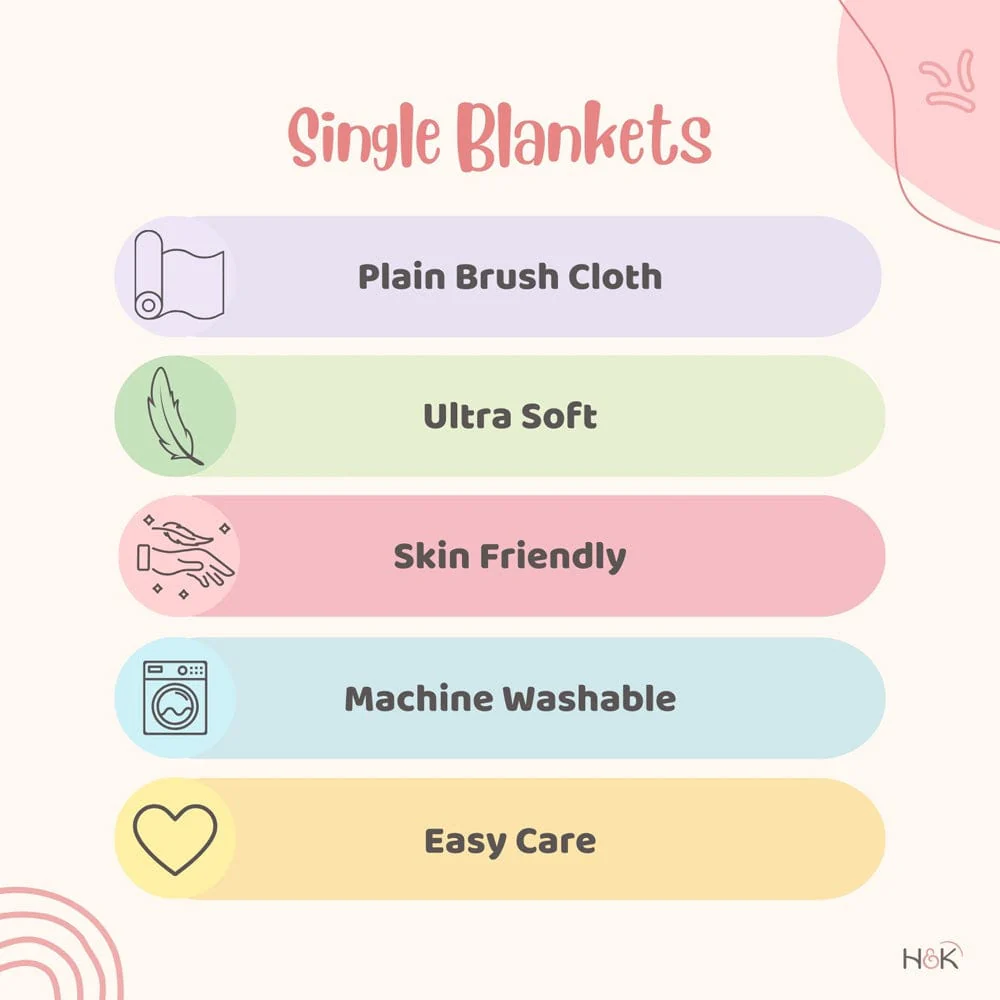 Plain Brush Cloth Super Soft Plush Single Flannel Blanket- Sky Blue - Image 6