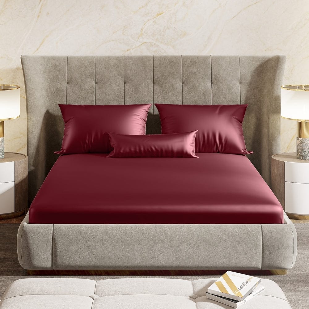 Satin Royale Crimson Velvet 300TC Satin Double Bedsheet - Image 12