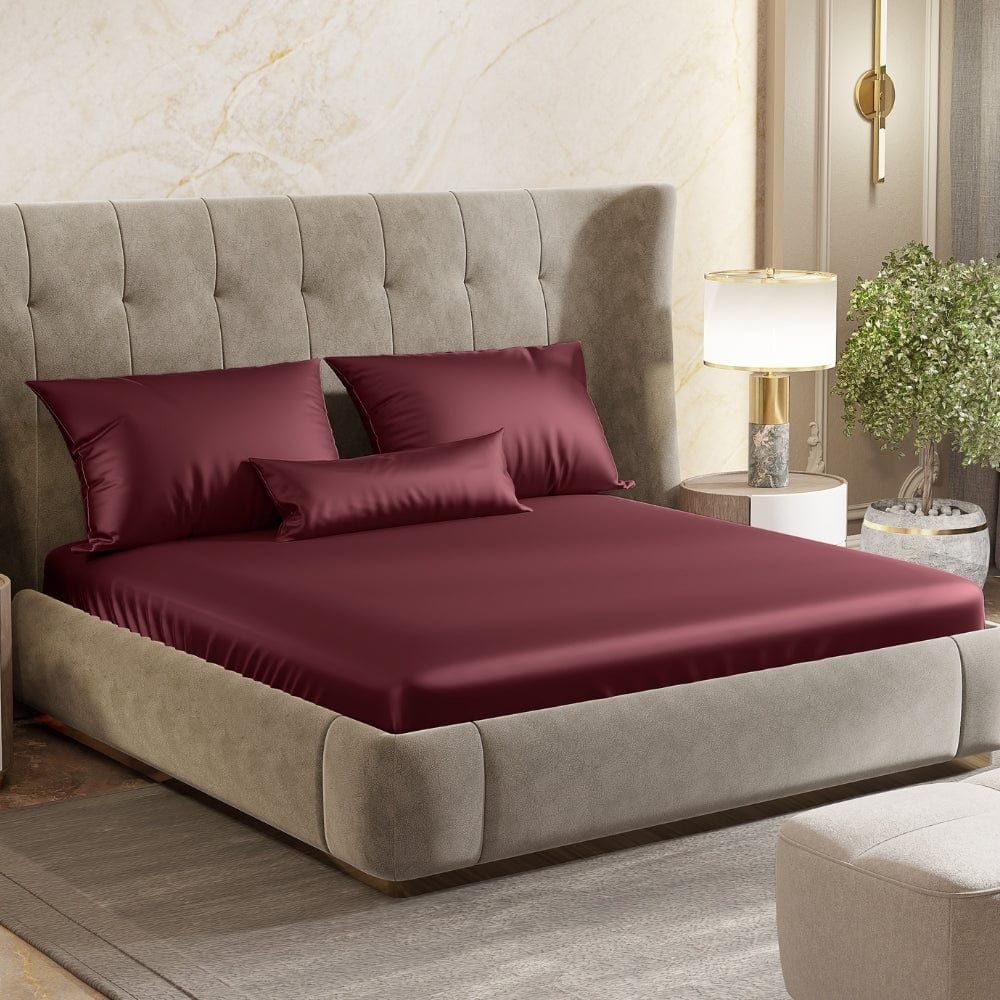 Satin Royale Crimson Velvet 300TC Satin Double Bedsheet - Image 9