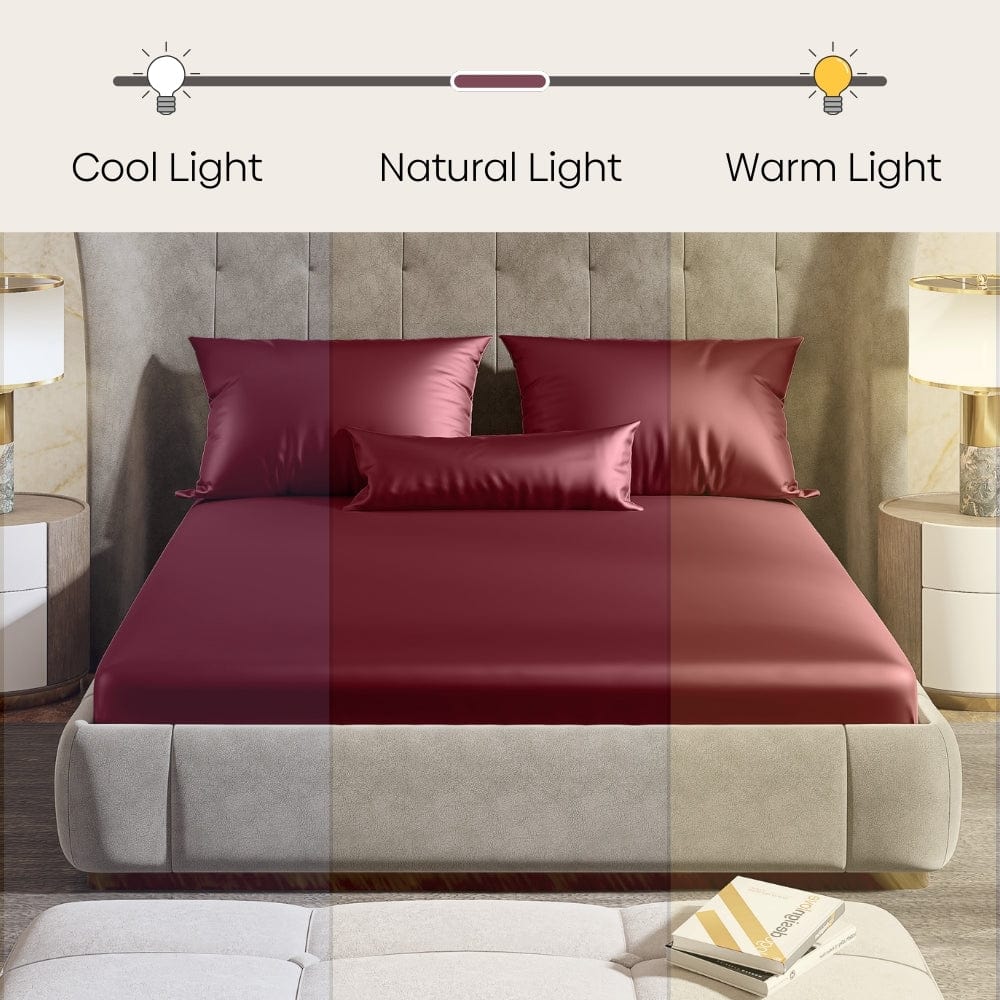 Satin Royale Crimson Velvet 300TC Satin King Bedsheet - Image 12