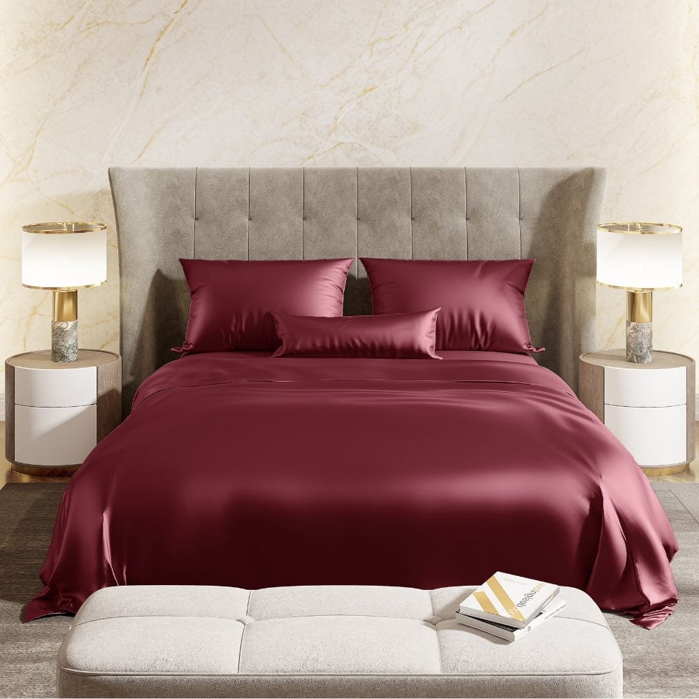 Satin Royale Crimson Velvet 300TC Satin King Bedsheet - Image 3