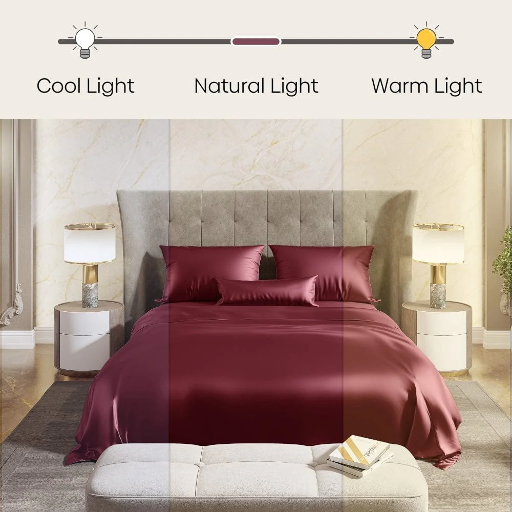 Satin Royale Crimson Velvet 300TC Satin King Bedsheet - Image 6