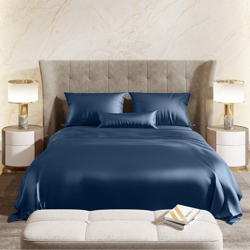 Satin Royale Deep Ocean Blue 300TC Satin King Bedsheet - Image 3