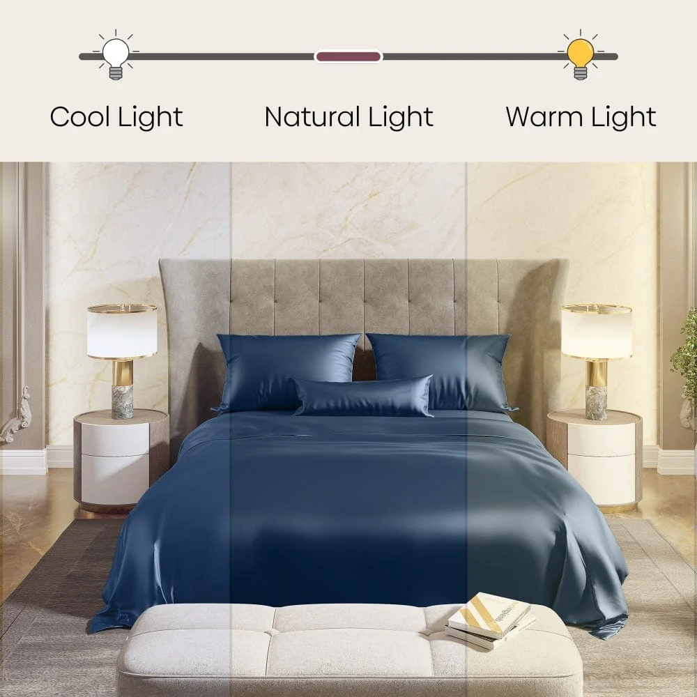 Satin Royale Deep Ocean Blue 300TC Satin King Bedsheet - Image 6