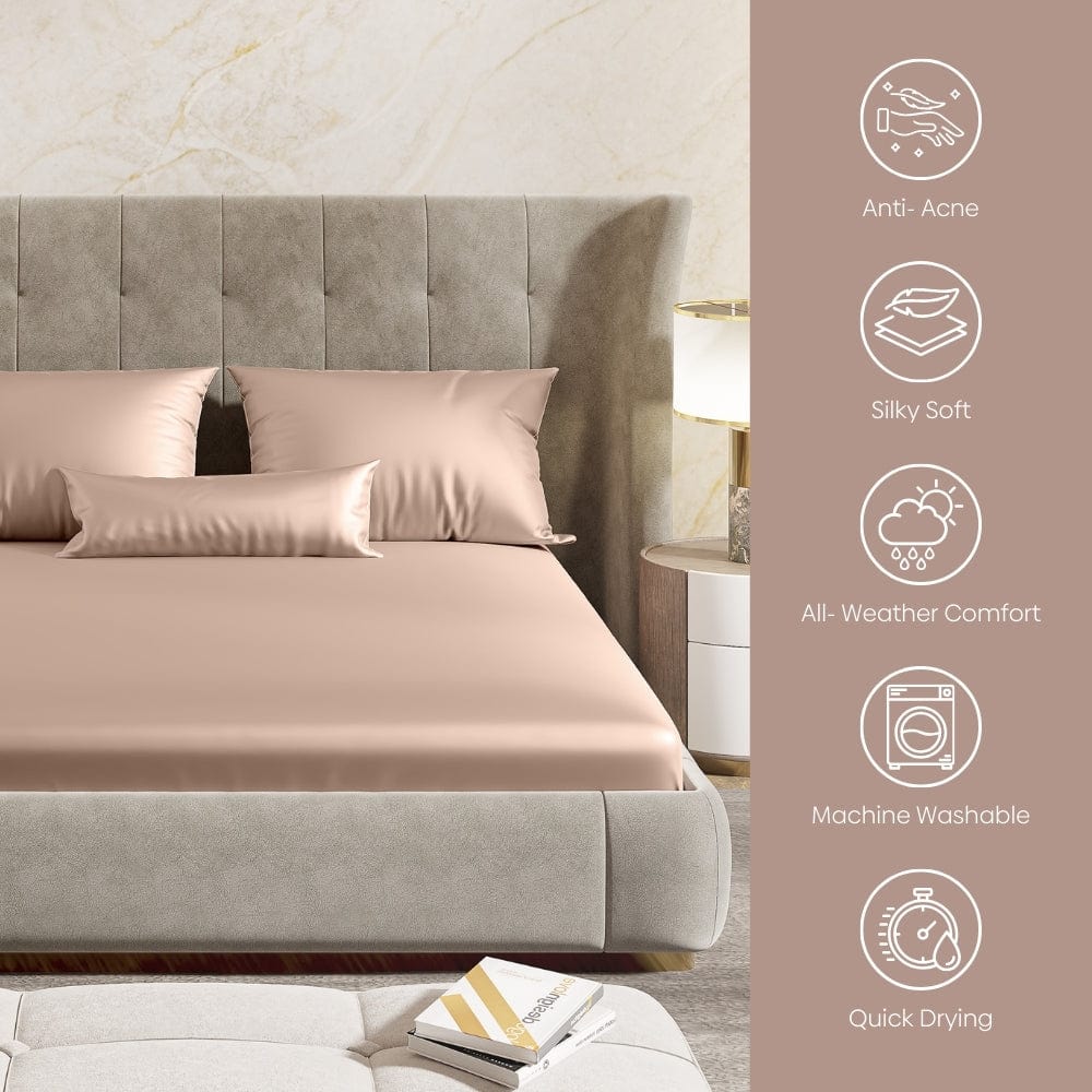 Satin Royale Golden Sand 300TC Satin King Bedsheet - Image 11
