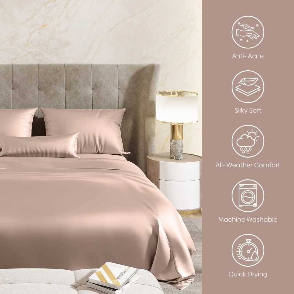 Satin Royale Golden Sand 300TC Satin King Bedsheet - Image 5