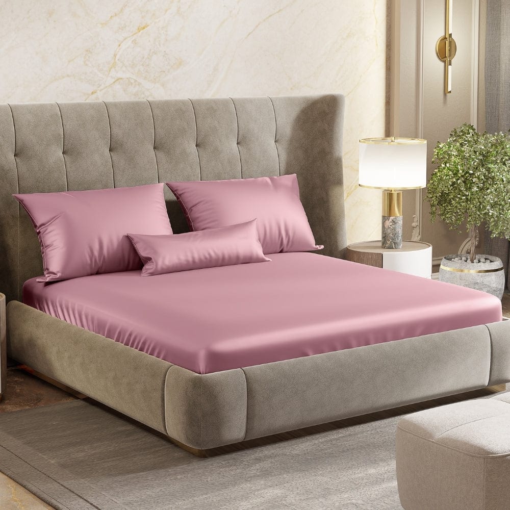Satin Royale Muted Rose 300TC Satin Double Bedsheet - Image 9