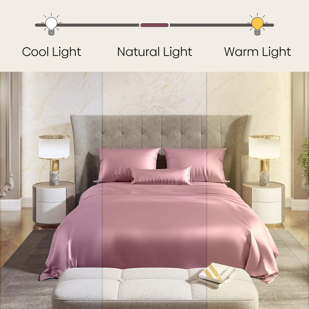 Satin Royale Muted Rose 300TC Satin King Bedsheet - Image 6