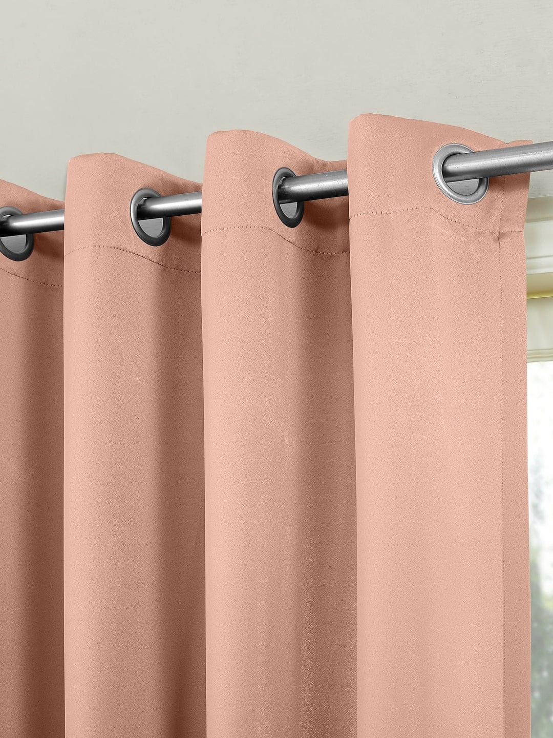 Solid blackout curtains set of 2, Peach - Image 4