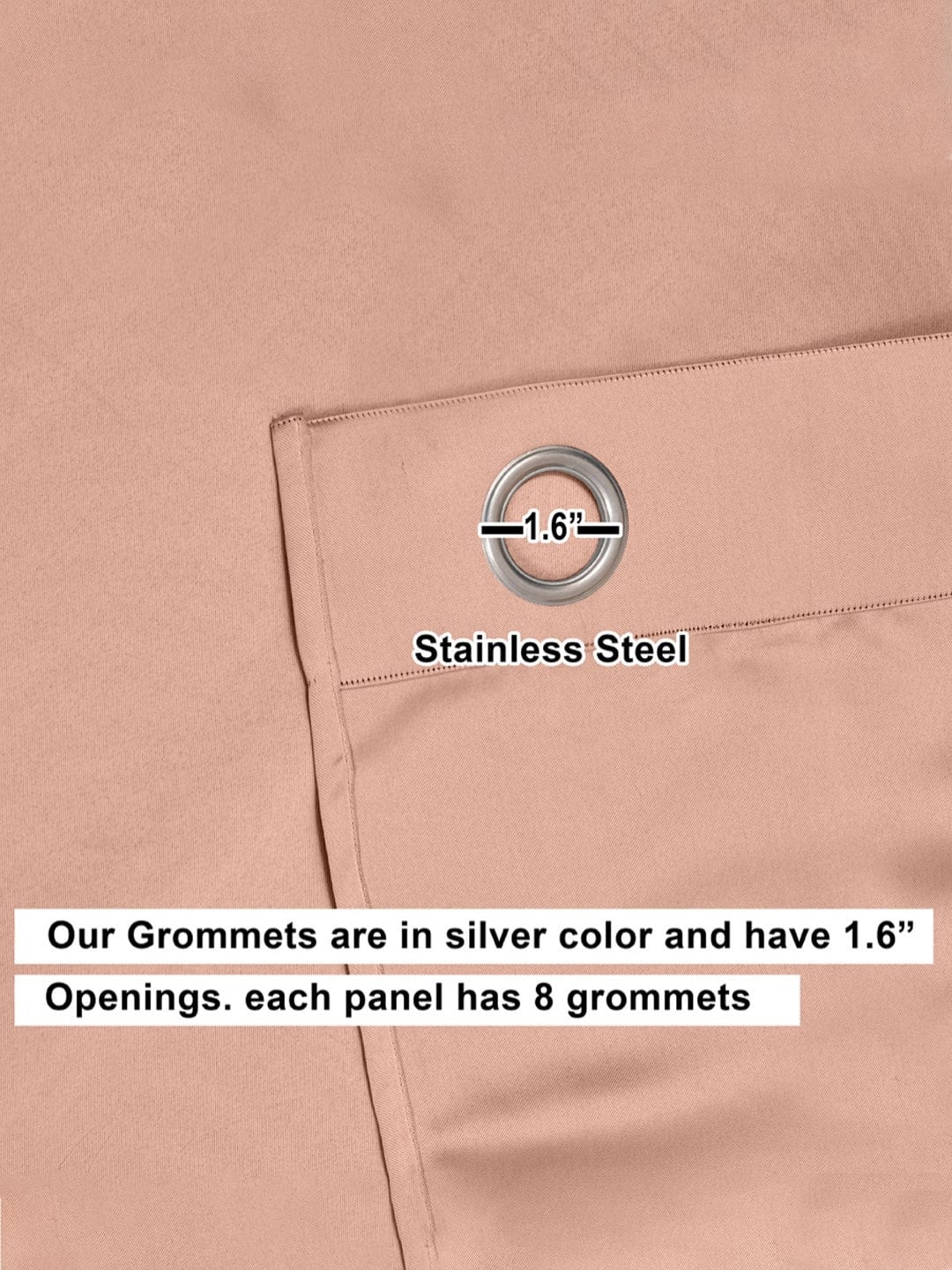 Solid blackout curtains set of 2, Peach - Image 5