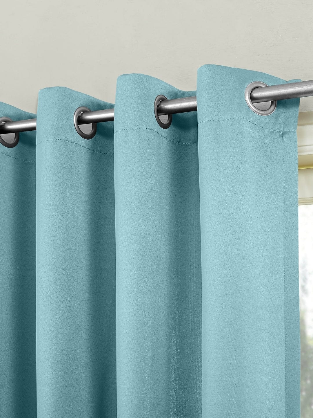 Solid blackout curtains set of 2, Torquoise - Image 4