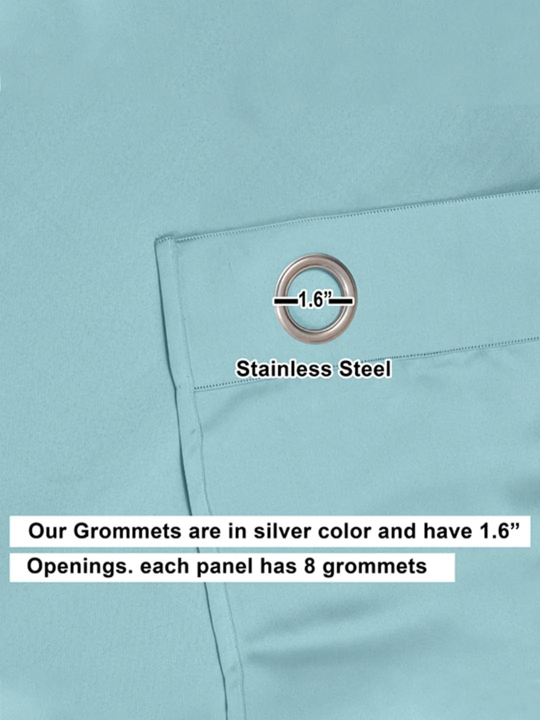 Solid blackout curtains set of 2, Torquoise - Image 5